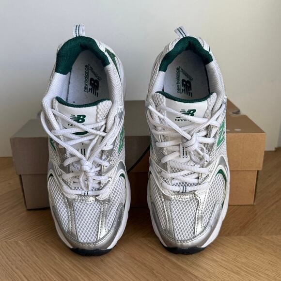 New Balance 530 Green/White/Silver Sneakers- Sz 5.5 Y- W 7 - Picture 6 of 14